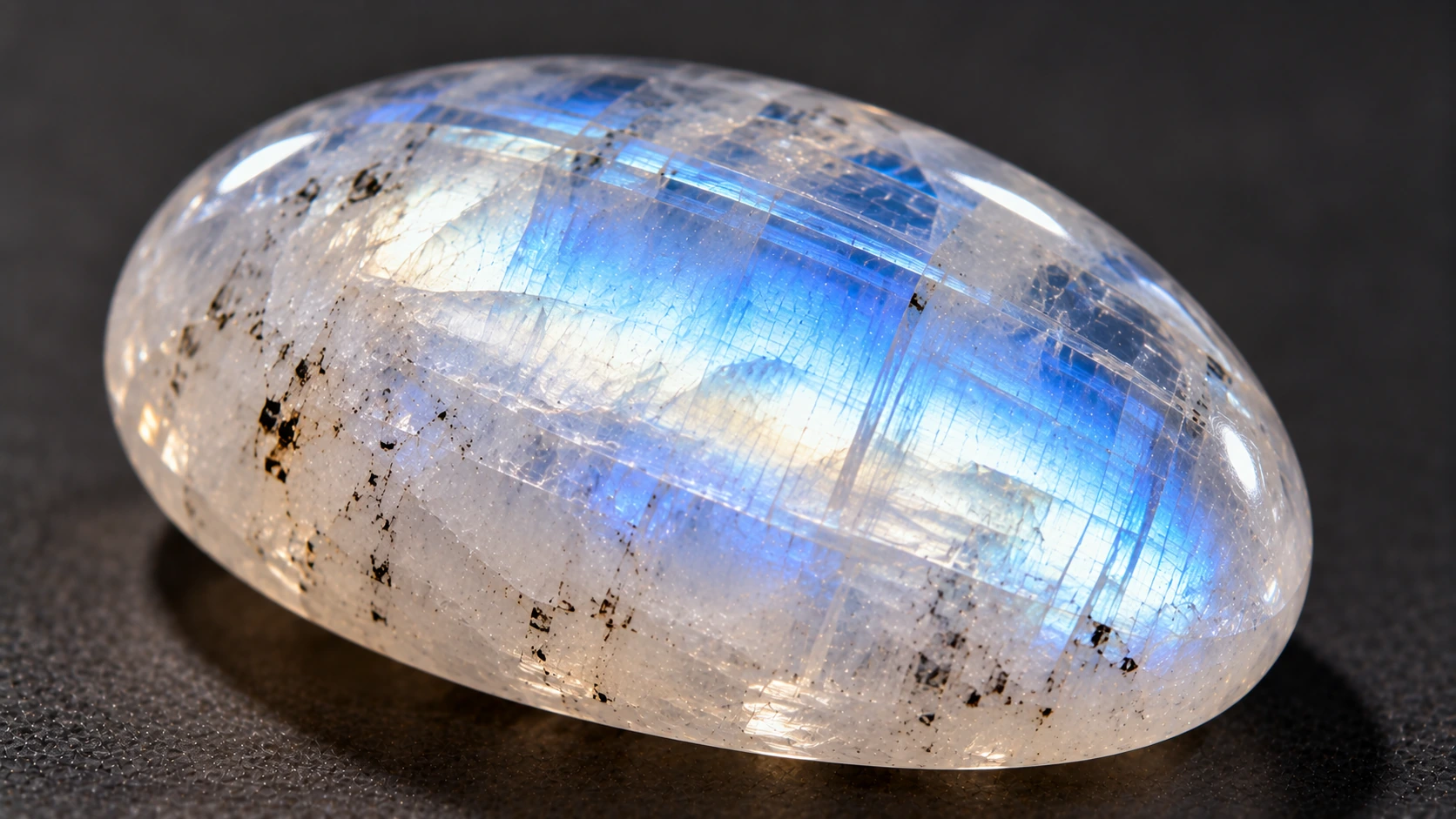 Cabujón de piedra luna con resplandor interior