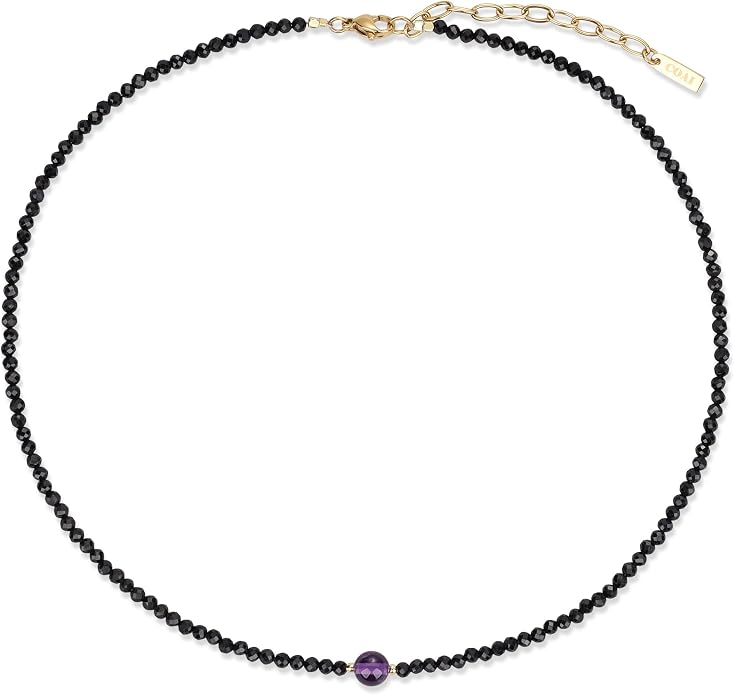 Collar con colgante de turmalina negra natural