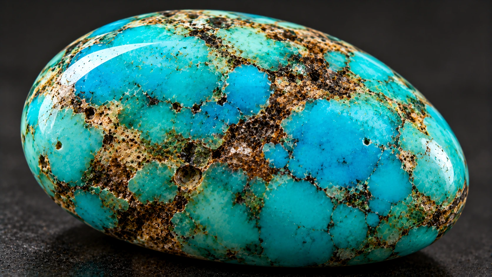 Turquesa natural azul con matriz marrón