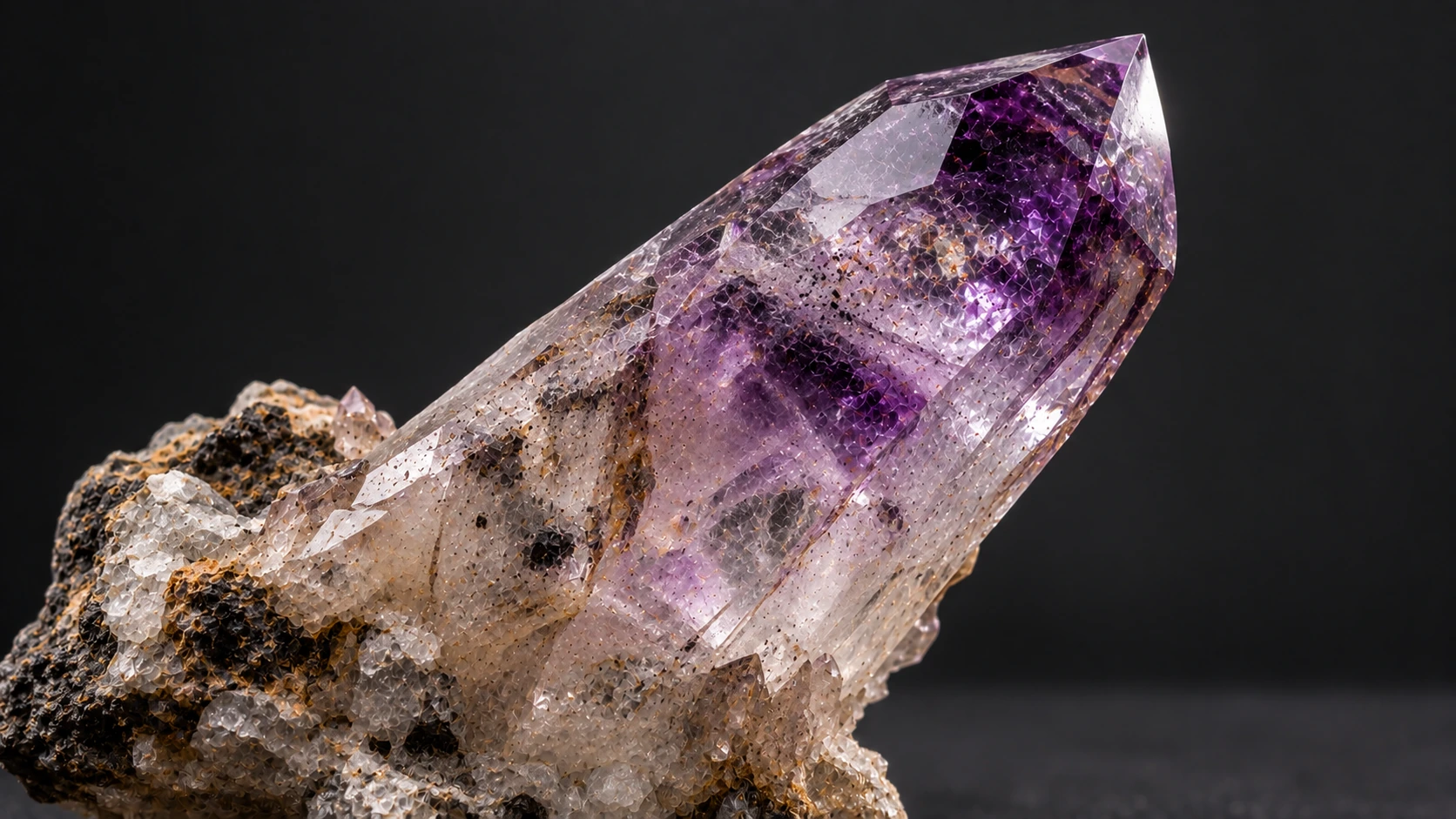Cristal natural de amatista Brandberg de Namibia